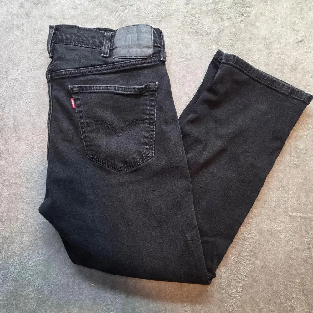 Levi's 559 Jeans Mens 38x30 Black Dark Wash Regular Fit Straight Leg Denim